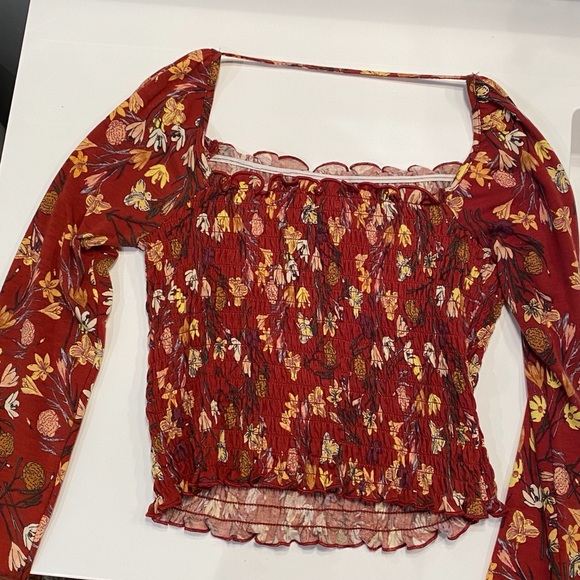 Love Fine Burgundy Flower Shirt/ Size Small - Picture 4 of 4